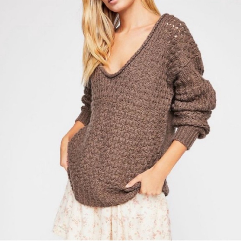 FREE PEOPLE Crashing Waves chunky knit sweater